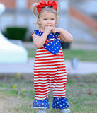 AnnLoren Fourth of July I Heart America Flag Baby Girls' Romper