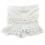 AnnLoren Baby Girls White Ruffle Butt Shorts 6/12 mo-2/3T