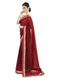 Generic Women's Chiffon Saree (Maroon, 5-6 Mtrs)