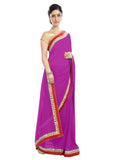 Generic Women's Chiffon Saree (Pink, 5-6 Mtrs)