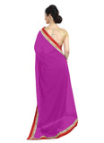 Generic Women's Chiffon Saree (Pink, 5-6 Mtrs)