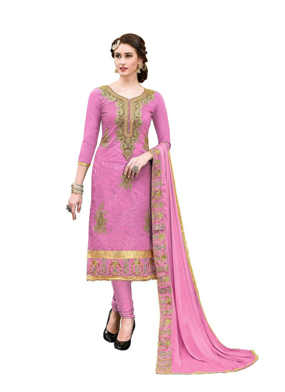 Generic Women's Chanderi Cotton Salwar Material