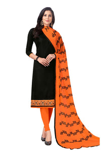 Generic Women's Cotton Salwar Material (Black,