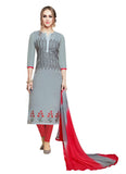 Generic Women's Cotton Salwar Material (Ash ,