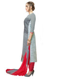 Generic Women's Cotton Salwar Material (Ash ,