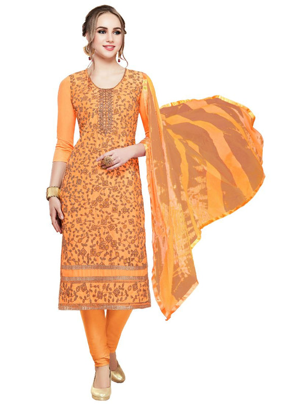 Generic Women's Cotton Salwar Material (Oranage,