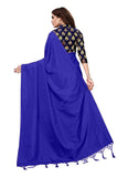 Generic Women's Zoya Silk Saree (Royal Blue, 5-6