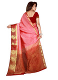 Generic Women's Nylon Silk Saree with Blouse