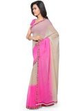 Printed Faux Georgette Light pink Color Saree