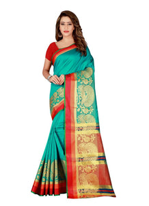 Generic Women's Poly Silk Saree with Blouse