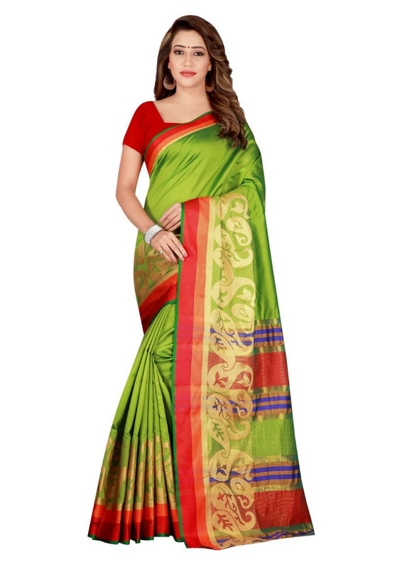 Generic Women's Poly Silk Saree with Blouse