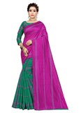 Generic Women's Polyester Cotton Saree with Blouse