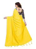 Generic Women's Zoya Silk Saree (Yellow, 5-6 Mtrs)