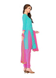 Generic Women's Glaze Cotton Salwar Material (Sky