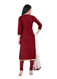 Generic Women's Cotton Salwar Material (Maroon,