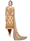 Generic Women's Cotton Salwar Material (Brown,