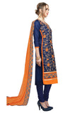 Generic Women's Cotton Salwar Material (Navy Blue,