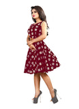 Chocolate Color American Crepe Western Dress