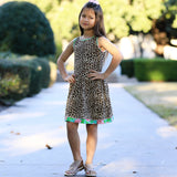 AnnLoren Little & Big Girls Spring Leopard Rose Floral Sleeveless