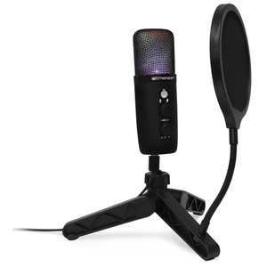 Emerson USB Gaming and Streaming Condenser Microphone with LED