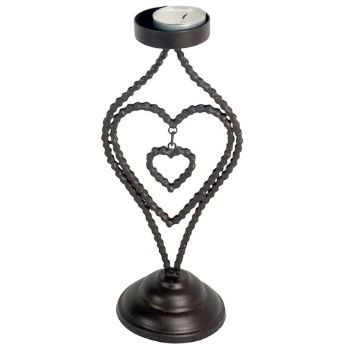 Bicycle Chain Heart Candle Holder