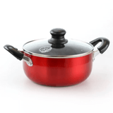 Better Chef 6-Quart Metallic Red Aluminum Dutch Oven with Glass Lid