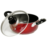 Better Chef 6-Quart Metallic Red Aluminum Dutch Oven with Glass Lid