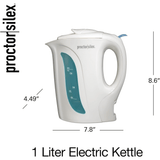 Proctor Silex 1.0 Liter Electric Tea Kettle Water-Boiler and Heater