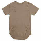 TAUPE SCISSOR DISTRESSED TEE