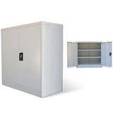 Office Cabinet with 2 Doors Grey 90 cm Steel