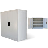 Office Cabinet with 2 Doors Grey 90 cm Steel