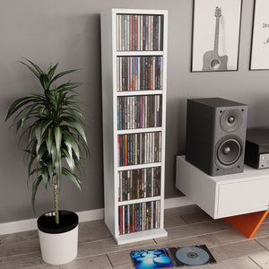 CD Cabinet White 8.3"x9"x34.6" Chipboard