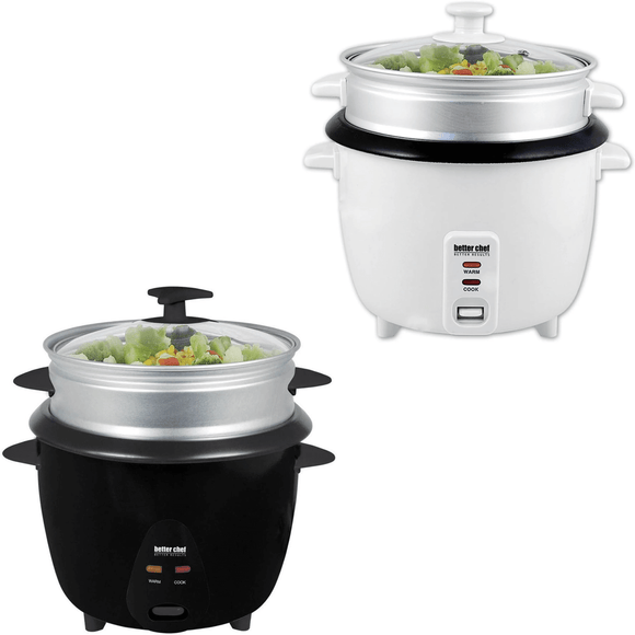 Better Chef 5-Cup - 10-Cup Cooked - Rice Cooker with Steamer and