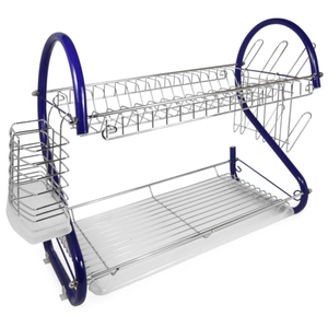 Better Chef 22" 2-Level Colored-Chrome-Plated S-Shaped Dish Rack