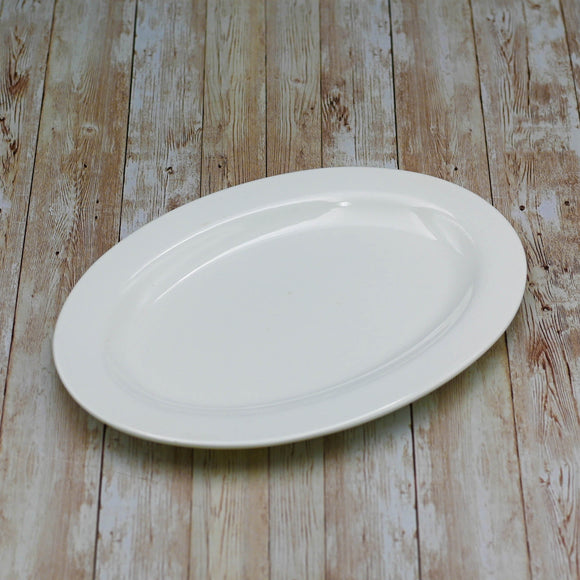 Professional Rolled Rim White Oval Plate / Platter 14