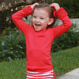 AnnLoren Baby Big Girls Boutique Long Sleeve Red Ruffle Layering