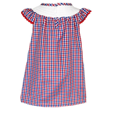 Girls 4th of July Patriotic Flags Stripes with Stars Swing Dress