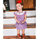 Girls 4th of July Patriotic Flags Stripes with Stars Swing Dress