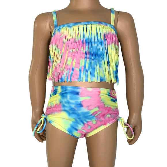 AL Limited Girls 2 piece Pastel Tie Dye Tankini Swimsuit