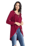 Women's Lace Up Wrap Long Sleeve Top