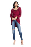 Women's Lace Up Wrap Long Sleeve Top