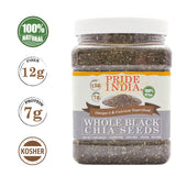 Whole Black Chia Seeds - Omega-3 & Calcium Superfood Jar