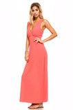 Women's Halter Maxi Dress with Cross Back Straps