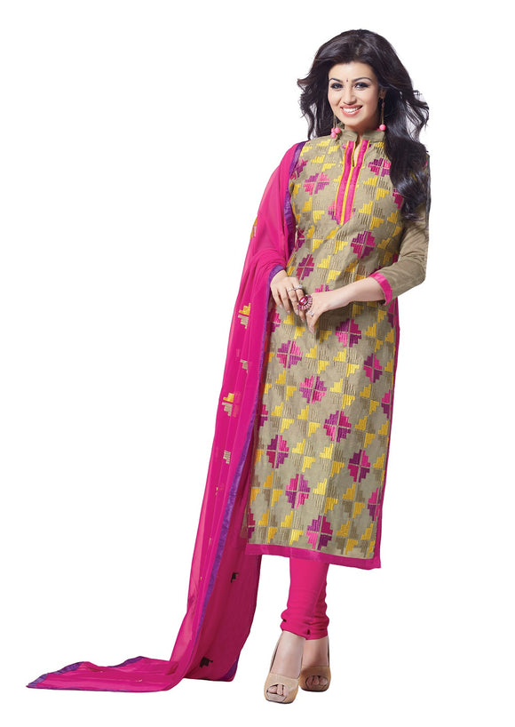 Women's Rose and multi color  Bhagalpuri Salwar