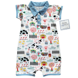 Baby/Toddler Boys short sleeve Fun Farm Animal Romper