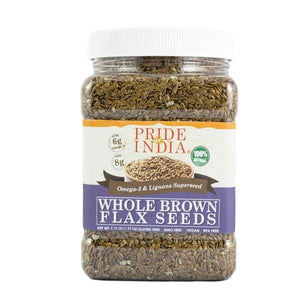 Whole Brown Flax Seeds - Omega-3 & Lignan Superfood Jar