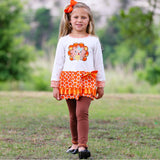 AnnLoren Big Little Girls Autumn Turkey Tunic & Leggings Holiday