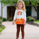 AnnLoren Big Little Girls Autumn Turkey Tunic & Leggings Holiday