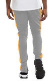 CLASSIC SLIM  FIT TRACK PANTS- GREY/ ORANGE