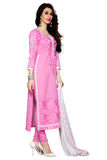 Womens Designer Light Pink Cotton Partywear Salwar